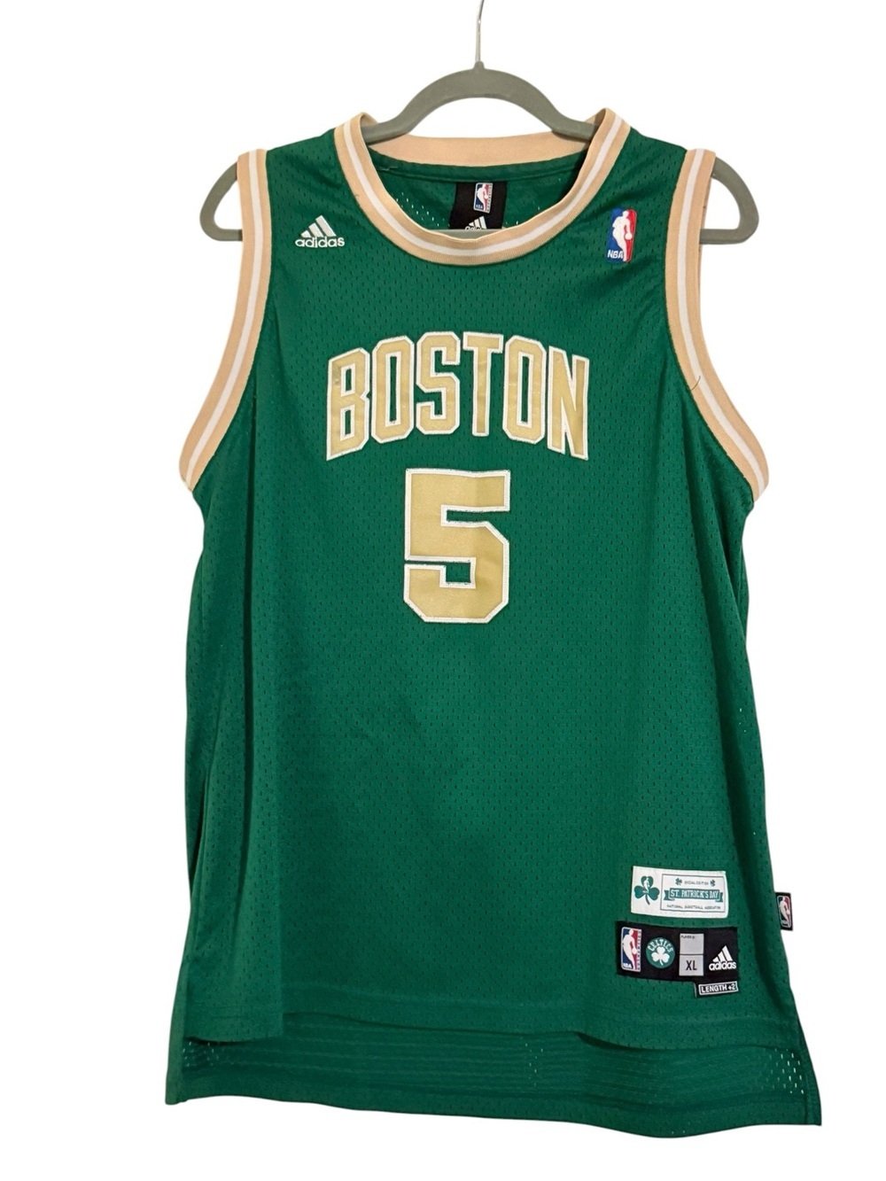 Vintage Adidas NBA St. Patricks Day Boston Celtics Kevin Garnett Jersey Size XL
